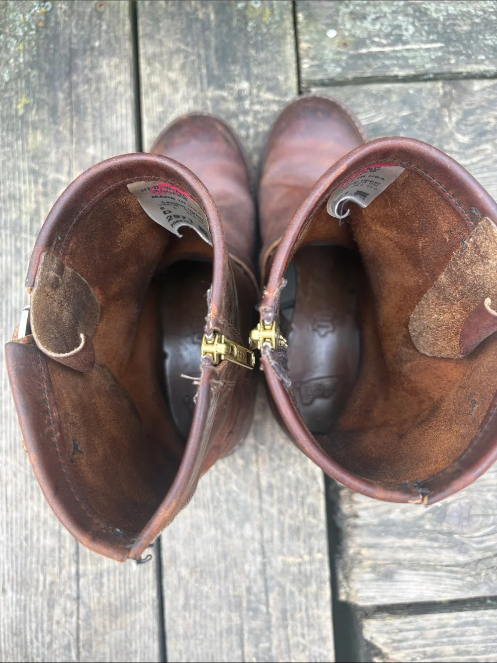 Red Wing size 6 Brown Leather Zip Engineer Boots